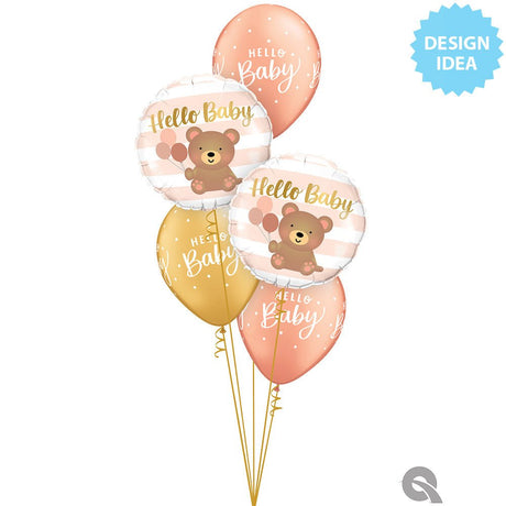 Foil Balloon Hello Baby Bear & Balloons