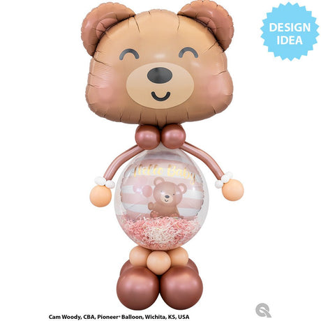 Foil Balloon Hello Baby Bear & Balloons