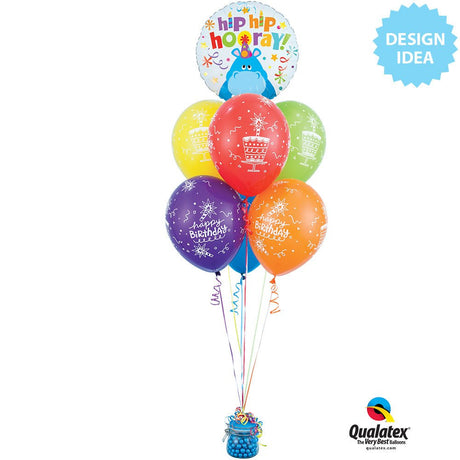 Foil Balloon Hip Hip Hooray Hippo