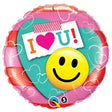 Foil Balloon I Heart U Smile Face 18 Inch