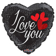Foil Balloon I Love You Black Heart