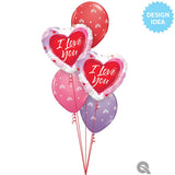 Foil Balloon I Love You Brushed Hearts