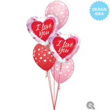 Foil Balloon I Love You Brushed Hearts