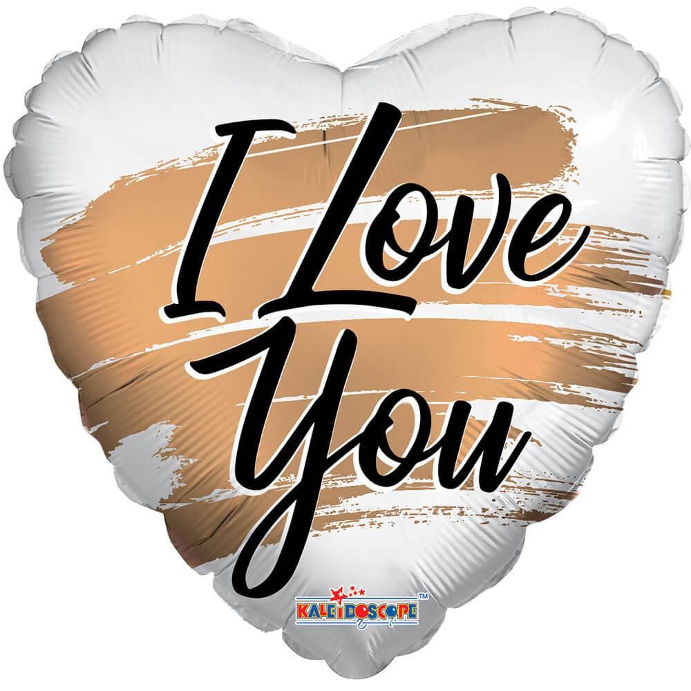 Heart Foil Balloon 18 Inch I Love You Gold