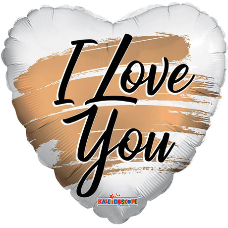Heart Foil Balloon 18 Inch I Love You Gold