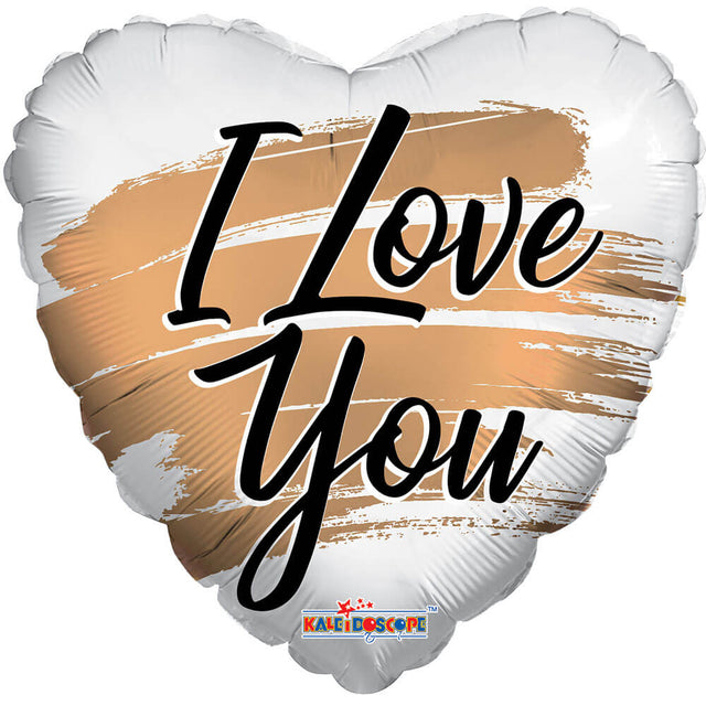 Heart Foil Balloon 18 Inch I Love You Gold