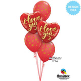 Foil Balloon I Love You Gold Script