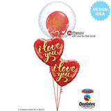 Foil Balloon I Love You Gold Script