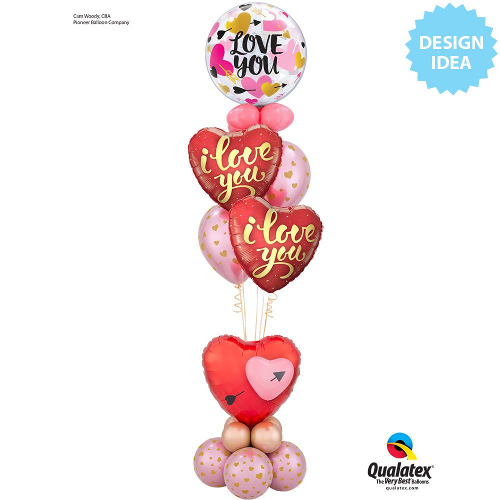 Foil Balloon I Love You Gold Script