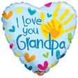 Plastic Balloon I Love You Grandpa Heart