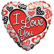 Foil Balloon I Love You Heart