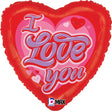 Foil Balloon Retro Heart I Love You