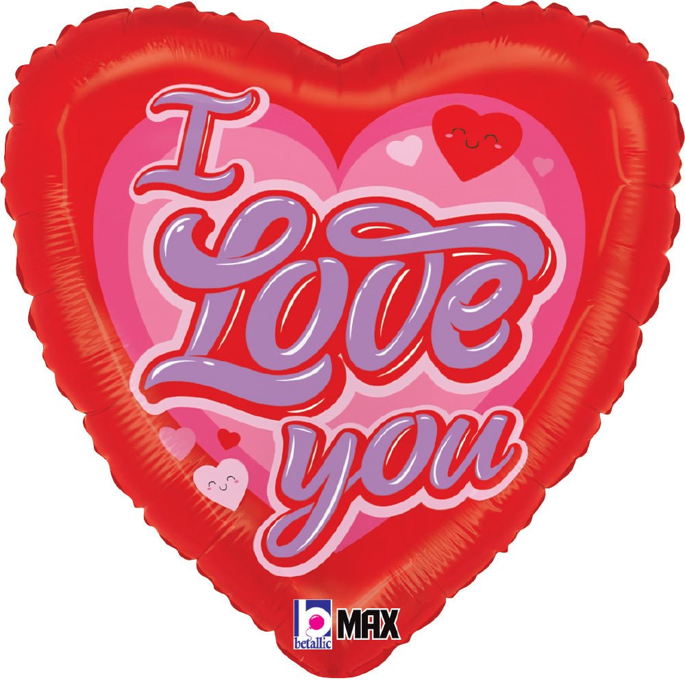Foil Balloon Retro Heart I Love You