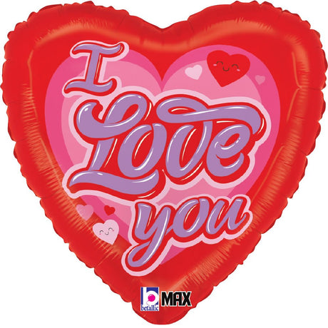Foil Balloon Retro Heart I Love You
