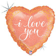 Foil Balloon I Love You Rose Gold Holographic