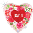 Heart Foil Balloon I Love You Roses
