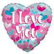 Heart Foil Balloon I Love You Turquoise & Pink