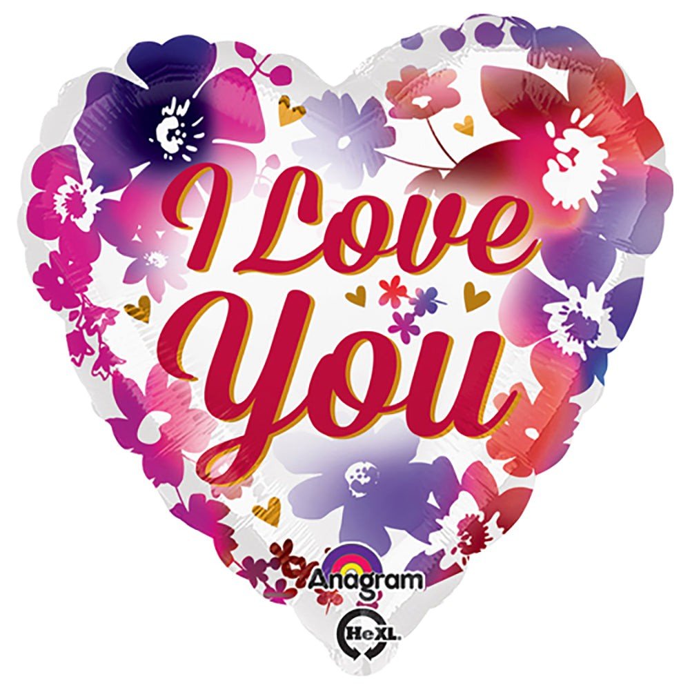 Foil Balloon I Love You Watercolor 18 Inch