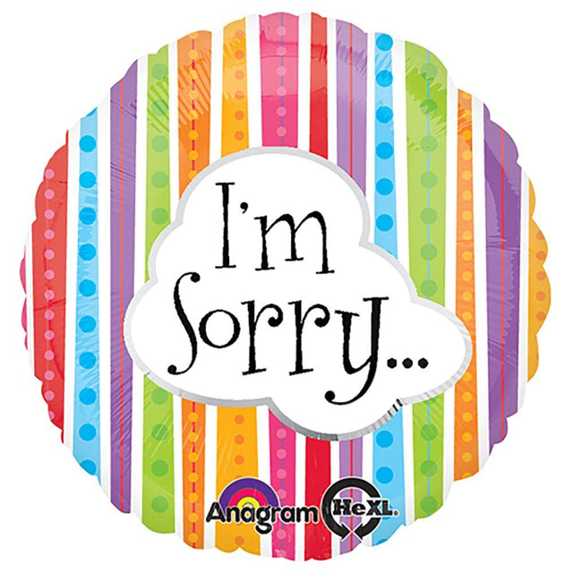 Foil Balloon 18 Inch I'm Sorry Colorful Lines