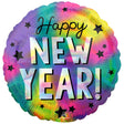 Foil Balloon Iridescent Happy New Year Stars