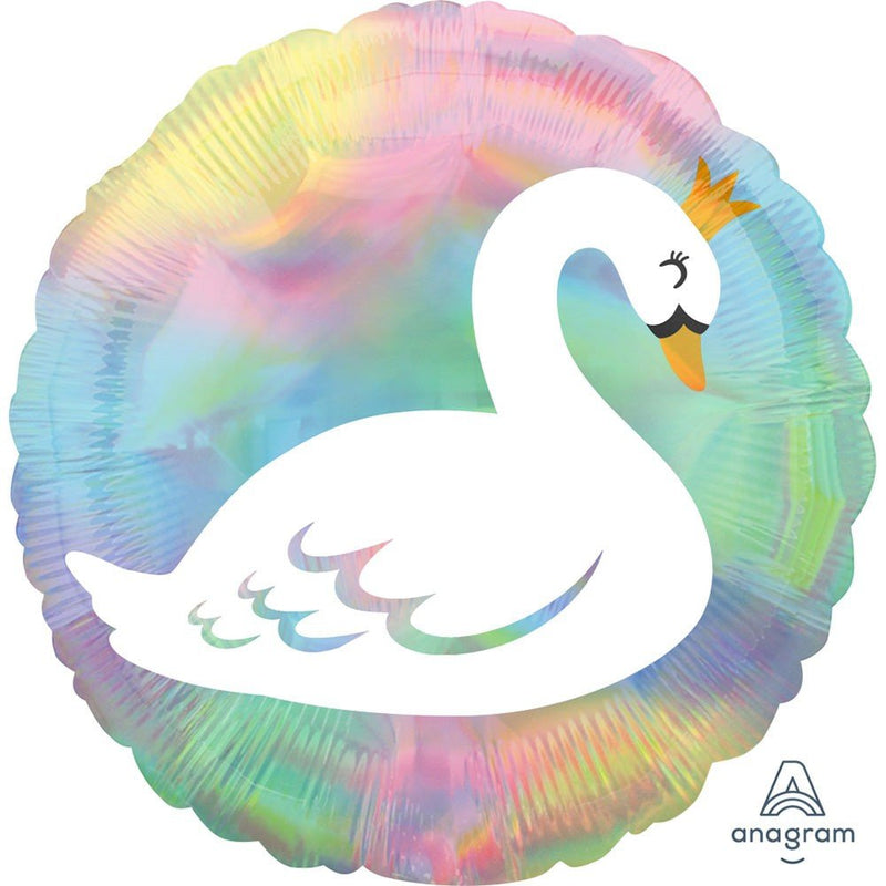 Foil Balloon Iridescent Pastel Swan