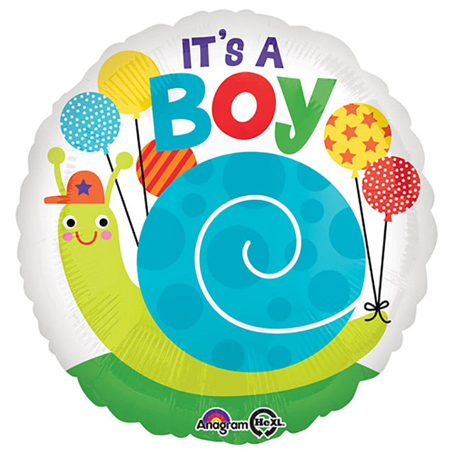 Foil Balloon Boys 18 Inch It's A Boy Snail