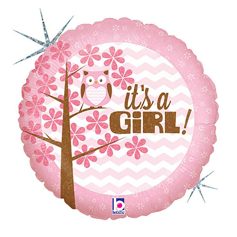 Foil Balloon Baby Girl Owl