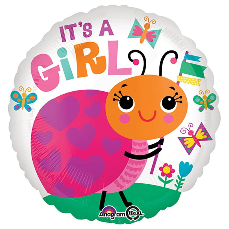 Foil Balloon Girls It's A Girl Ladybug