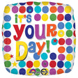Foil Balloon It's Your Day Multi Dots 18 Inch