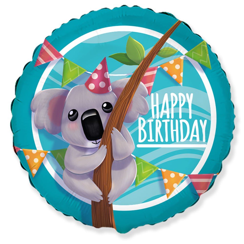Foil Balloon Koala Happy Birthday 18 Inch