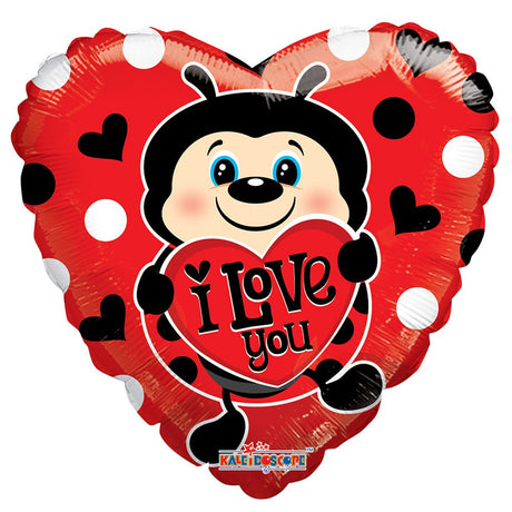 Foil Balloon Lady Bug With Heart