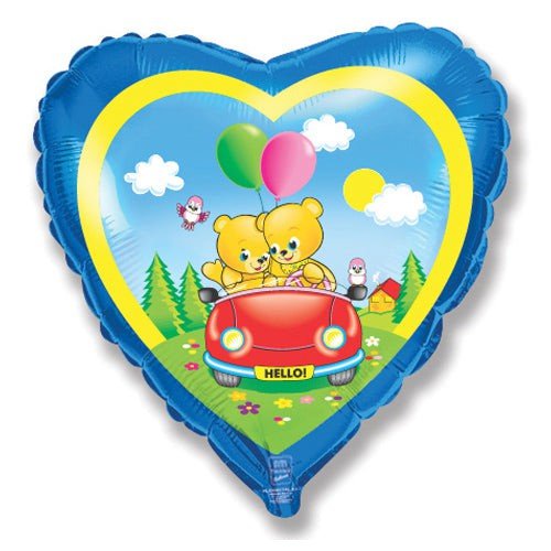 Foil Balloon Love Bear Car 18 Inch