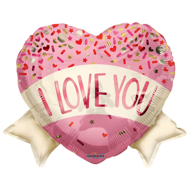 Foil Balloon Love Heart with Banner Sprinkles