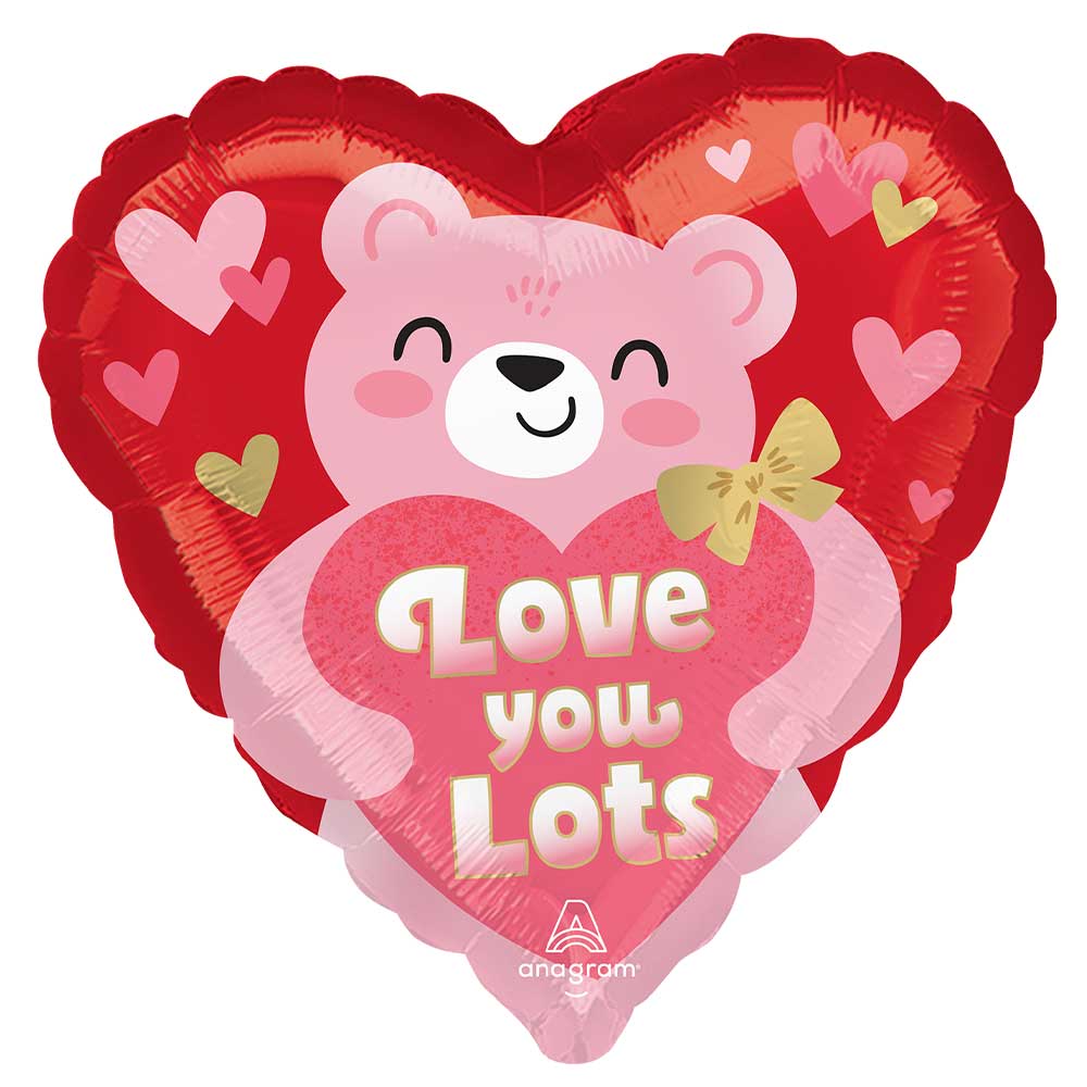 Foil Balloon Love You Blush Bear Hugs