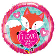 Foil Balloon Love You Foxy Heart