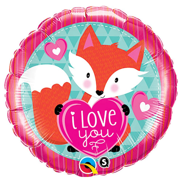 Foil Balloon Love You Foxy Heart