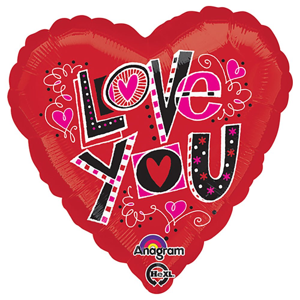 18 Inch Foil Balloon Love You Fun Type