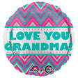 Foil Balloon Love You Grandma Chevron 18 Inch
