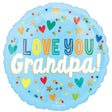 Foil Balloon Love You Grandpa Hearts & Stars