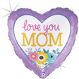 Foil Balloon 18 Inch Love You Mom Flowers
