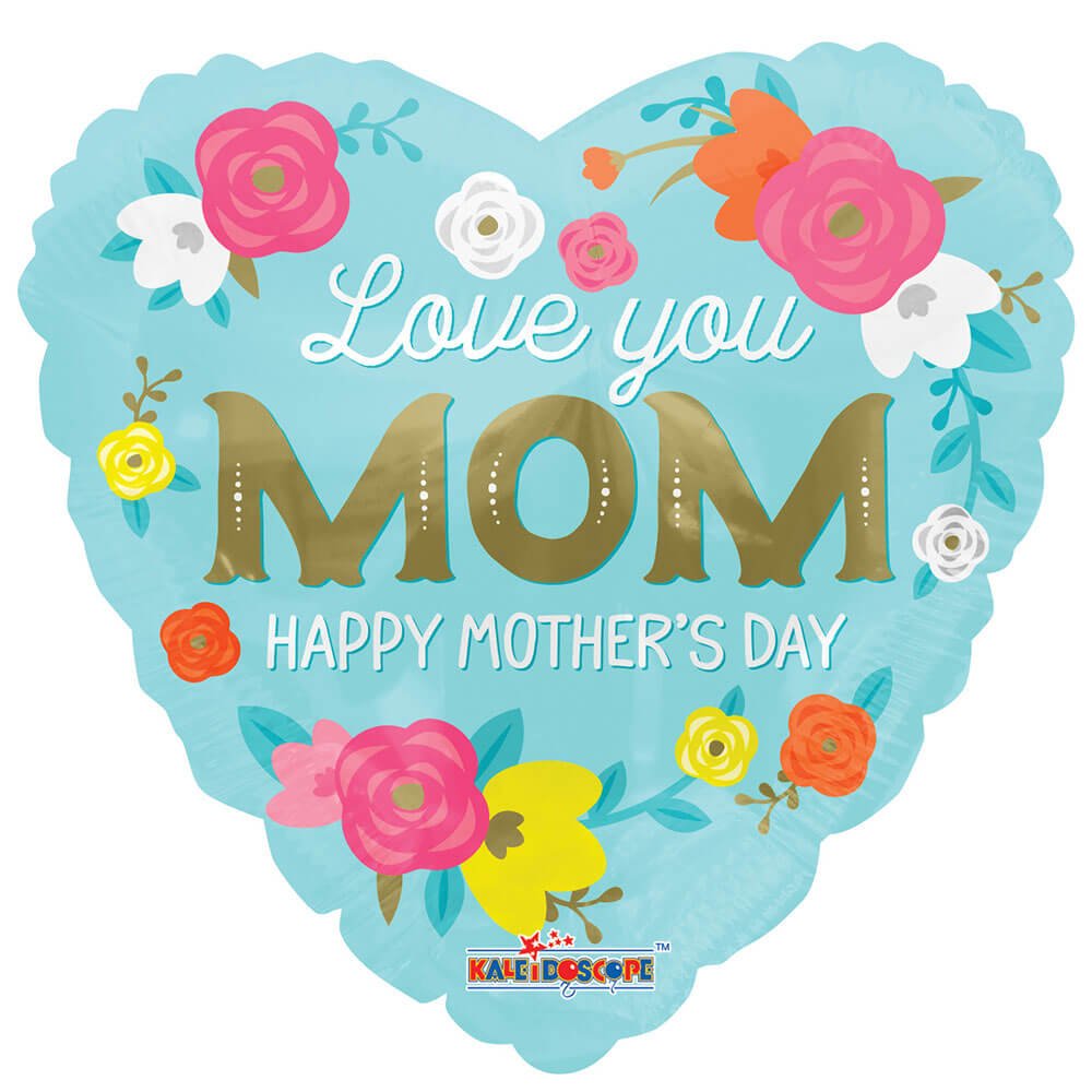 Heart Foil Balloon Love You Mom