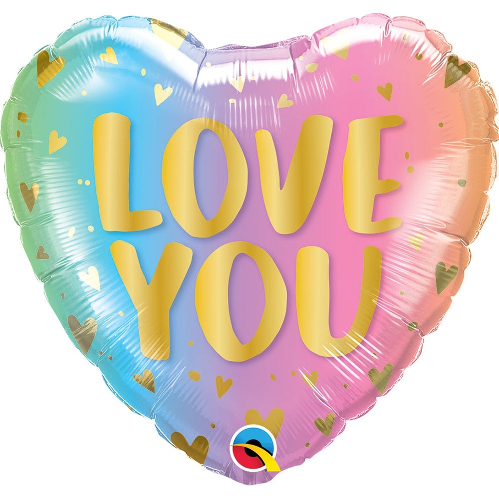Foil Balloon Love You Pastel Ombre Hearts