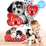 Foil Balloon Love You Paw Prints 18 Inch