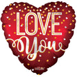 Foil Balloon 18 Inch Love You Red Matte Heart