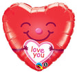 Love You Smiley Heart Foil Balloon