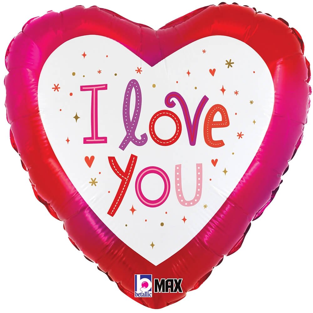 Foil Balloon 18 Inch Love You Sparkles