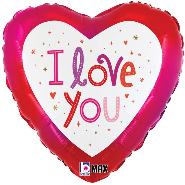 Foil Balloon 18 Inch Love You Sparkles