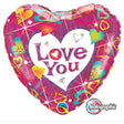 18 Inch Love You Vibrant Hearts Foil Balloon
