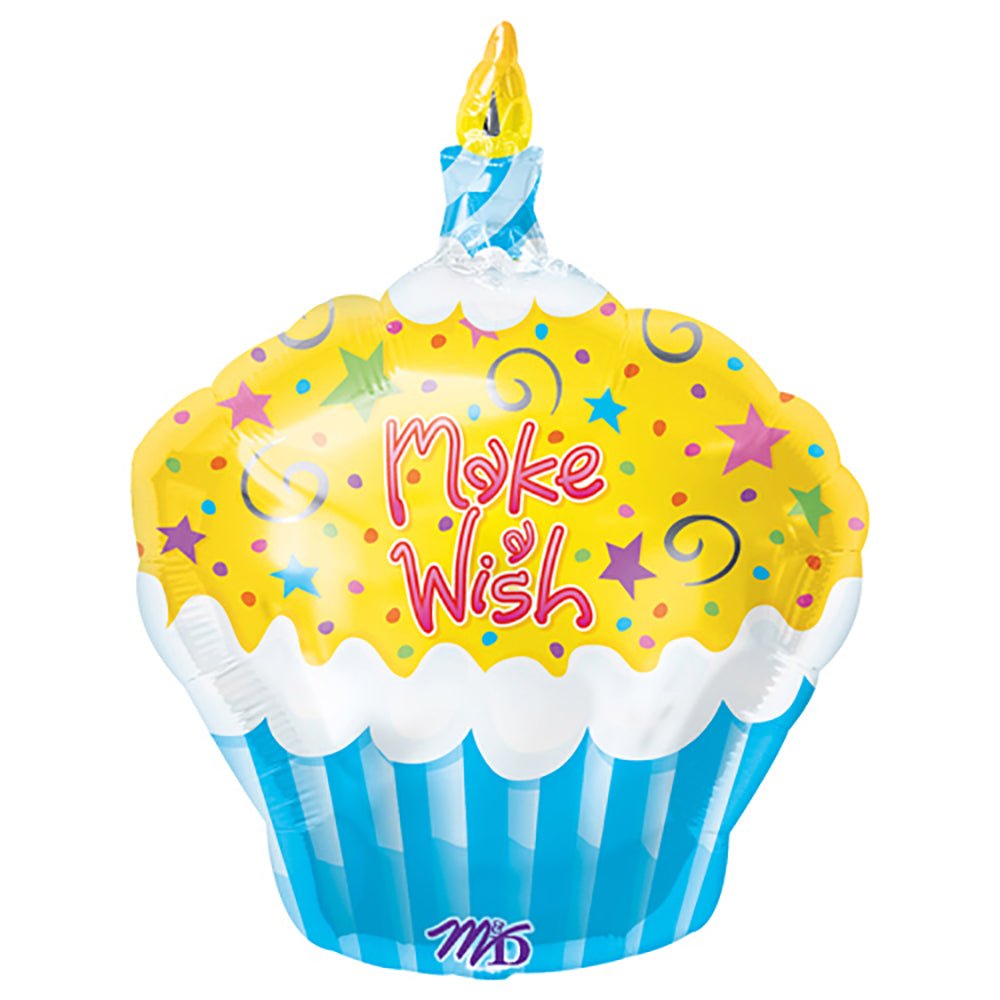 Foil Balloon Make A Wish Cupcake
