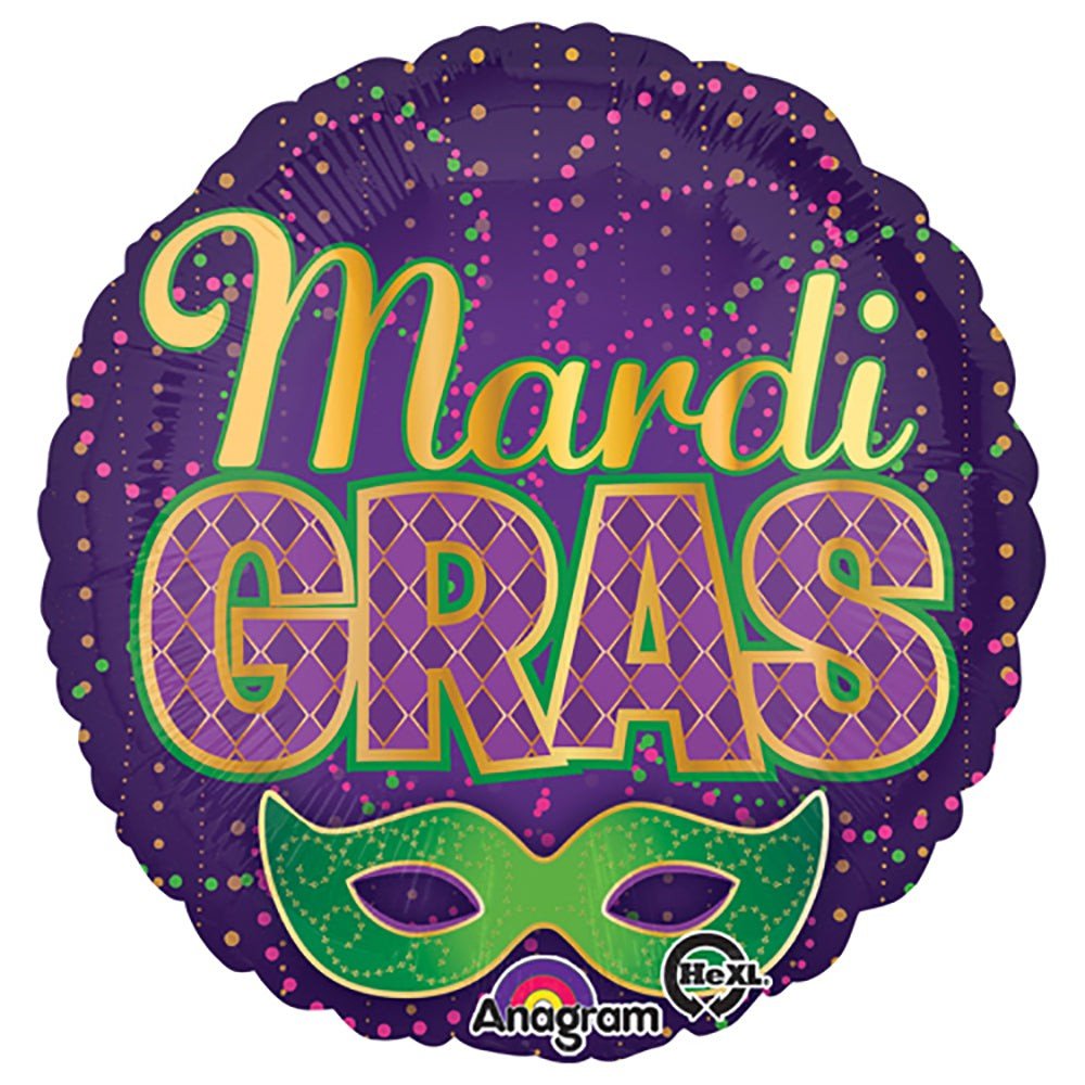 Mardi Gras Confetti Foil Balloon 18 Inch